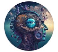 Puzzle da 1000 pezzi "Brain Art" in cartone rotondo per adolescenti e famiglie, perfetto come decorazione fai da te e come sfida per stimolare la mente (dimensioni 67,5x67,5 cm)