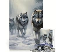 Puzzle da 1000 pezzi "Branco di lupi nella foresta innevata" per adolescenti, ideale per un passatempo divertente e stimolante, perfetto per il compleanno (50x75cm)