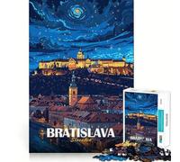 Puzzle da 1000 pezzi Bratislava,Slovacchia,paesaggio notturno,gioco di squadra preciso e divertente,stimola la mente e favorisce la tranquillitàRegalo di Natale rilassante (38x26cm)
