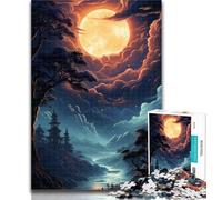 Puzzle da 1000 pezzi Bright Full Moon Puzzle da 1000 pezzi per adolescenti e adulti, con poster abbinato e foglio di quiz per età dai 14 anni in su 26x38cm