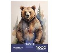 Puzzle Da 1000 Pezzi Brown Bear Watercolor Puzzle Per Adulti Gioco Pratico Sfida Difficile Interazione Genitore-figlio 70x50cm/1000pcs