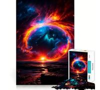 Puzzle da 1000 pezzi "Buco nero sulla spiaggia" Gioco di precisione e divertimento,stimola la mente,ideale per momenti di relax e come decorazione natalizia 38x52cm