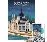 Puzzle da 1000 pezzi Budapest Ungheria Viaggio Gioco pratico Giocattolo avvincente per coltivare la pazienza Opera d'arte Regalo Decorazione per la casa (Dimensioni 75x50cm)