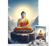 Puzzle da 1000 pezzi Buddha Lotus Mountain Toy Wall Decor Regalo per compleanni per gioco educativo Allena il tuo cervello e le tue mani Dimensioni 50x75cm