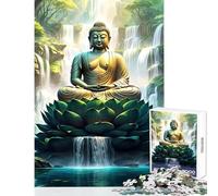 Puzzle da 1000 pezzi Buddha Lotus nella foresta giocattoli antistress ottimo regalo per giochi educativi collezione di artisti belle arti dimensioni 38x26cm