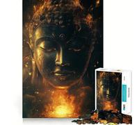 Puzzle da 1000 pezzi Buddha tra le fiamme,gioco con bordi perfetti,gioco cognitivo divertente,gioco lento,divertente,decorazione artistica natalizia (38x26cm)