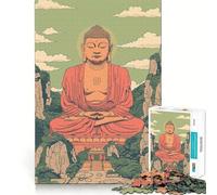 Puzzle da 1000 pezzi "Buddha tra le montagne",gioco con bordi perfetti,gioco cognitivo divertente,gioco lento,divertente,decorazione artistica natalizia (38x26cm)