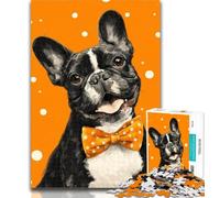 Puzzle da 1000 pezzi Bulldog che indossa un papillon Puzzle da 1000 pezzi per adolescenti, giocattoli educativi ideali come regalo per tutta la famiglia 50x75cm