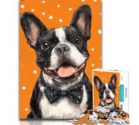 Puzzle da 1000 pezzi Bulldog che indossa un papillon Puzzle da 1000 pezzi per adolescenti, gioco educativo sfida giocattolo per donne e uomini 26x38cm