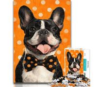 Puzzle da 1000 pezzi Bulldog con papillon Puzzle da 1000 pezzi, impegnativo e difficile con pezzi completamente interconnessi di forma casuale 26x38cm