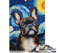 Puzzle da 1000 pezzi Bulldog francese notturno Puzzle per adulti Puzzle educativo Gioco educativo Giocattoli regali Puzzle (38x26 cm)