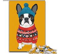 Puzzle da 1000 pezzi Bulldog in vestiti per adulti e ragazzi, regalo di compleanno per ammazzare il tempo durante le vacanze, regali, arte murale per 14+ anni (dimensioni 26x38cm)