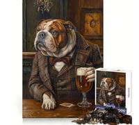 Puzzle da 1000 pezzi Bulldog Irish Pub per adolescenti stimola il pensiero critico, tempo ben speso, incastro perfetto, regalo di Natale unico (38x26cm)