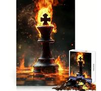 Puzzle da 1000 pezzi "Burning Chess King" per adulti, stimola la memoria, offre svago e un regalo di qualità (38x26cm)