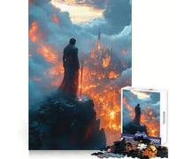 Puzzle da 1000 pezzi Burning Kingdom Fantasy Art per adulti, stimolante per la memoria, rilassante, divertente, taglio uniforme, regalo di Natale (38x26cm)