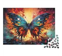 Puzzle da 1000 pezzi Butterfly Fire Art, farfalla gigante con occhi, gioco educativo per adulti, decorazione per la casa, sfida ad alta difficoltà, compleanno, 38x26 cm