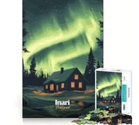 Puzzle da 1000 pezzi "Cabina dell'Aurora Settentrionale" per adulti, un rompicapo che stimola la mente e permette di assemblare le immagini con calma Regalo perfetto (50x75cm)