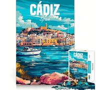 Puzzle da 1000 pezzi,Cadice,Spagna,taglio preciso,decorazione,gioco per la mente,regalo,gioco rilassante,attività per compleanno (50x75cm)