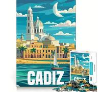 Puzzle da 1000 pezzi Cadice Spagna Viaggio Taglio preciso Divertente sfida mentale Giocattolo Gioco per il tempo libero Compleanno Arte Gioco (50x75cm)