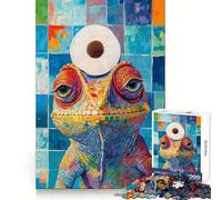 Puzzle da 1000 pezzi "Camaleonte con carta igienica" per adolescenti,gioco di ruolo stimolante e divertente,ideale per il tempo libero,con tagli precisi e un regalo di Natale unico (38x26cm)