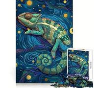 Puzzle da 1000 pezzi "Camaleonte in una notte stellata" per adolescenti,ideale per stimolare la creatività,il tempo libero e la fuga dalla realtà Incastro perfetto Regalo perfetto per le vacanze