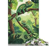 Puzzle da 1000 pezzi Camaleonti nella giungla Puzzle per adulti Puzzle in legno Decorazione per la casa Giocattoli puzzle 1000 pezzi (75x50 cm)