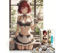 Puzzle da 1000 pezzi "Cameriera che serve il tè" gioco rompicapo rilassante e stimolante per l'intelletto ideale come regalo per tutta la famiglia 38x52cm