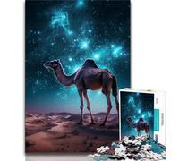 Puzzle da 1000 pezzi "Cammello nella notte stellata" per adulti e adolescenti, giocattoli avvincenti per la decorazione della casa, stimola l'intelligenza cerebrale (50x75cm)