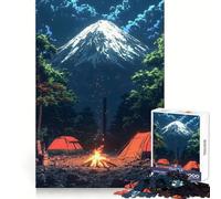 Puzzle da 1000 pezzi "Campeggio sotto il Monte Fuji" per ragazzi, stimola la memoria, rilassa la mente, divertente, di alta qualità, ideale come regalo (50x75cm)