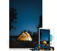 Puzzle da 1000 pezzi "Campeggio sotto le stelle di notte" con bordi lisci,gioco divertente e stimolante,ideale per momenti di relax e come regalo di compleanno (50x75cm)