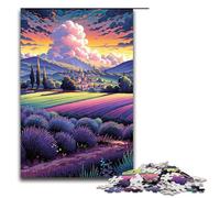 Puzzle da 1000 pezzi Campi di lavanda in Provenza Francia 14 puzzle per adulti Puzzle in legno Giochi per famiglie 1000 pezzi (75x50 cm)