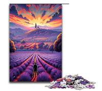 Puzzle da 1000 pezzi Campi di lavanda in Provenza Francia regali per adulti lista dei desideri di Natale con Babbo Natale per adolescenti dai 14 anni in su 75x50 cm