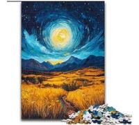 Puzzle da 1000 pezzi "Campi di riso sotto il cielo notturno",puzzle per adulti,1000 giochi interattivi per famiglie,decorazioni fai da te per la casa,stimolante rompicapo regalo (dimensioni 50x75cm)
