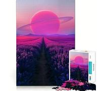 Puzzle da 1000 pezzi "Campi viola dell'eternità" per adolescenti, gioco intelligente, momento di relax, assemblaggio di immagini, regalo adorabile (38x52cm)