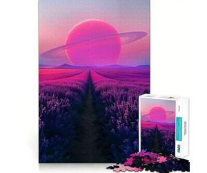 Puzzle da 1000 pezzi "Campi viola dell'eternità" per adolescenti, gioco intelligente, momento di relax, assemblaggio di immagini, regalo adorabile (38x52cm)