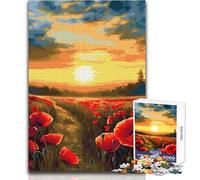Puzzle da 1000 pezzi Campo di papaveri per adolescenti, gioco di pensiero logico interattivo, ideale come regalo per occasioni memorabili, dimensioni 38x26cm