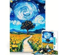 Puzzle da 1000 pezzi "Campo notturno stellato" per adulti, gioco intelligente per interni, taglio liscio, Babbo Natale, scegli il tuo desiderio 38x26cm