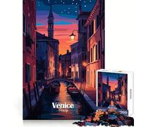 Puzzle da 1000 pezzi "Canali di Venezia di notte" per adolescenti, ideale per stimolare la riflessione, creare un'atmosfera rilassante e creare bordi di alta qualità Un regalo perfetto (38x26cm)