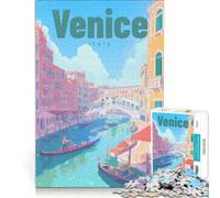 Puzzle da 1000 pezzi "Canali di Venezia: riflessi sereni", gioco rompicapo, sfida impegnativa, ideale come regalo per tutta la famiglia 50x75cm