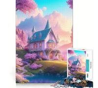 Puzzle da 1000 pezzi Candycore Pastel House Flawless Fit Art Gioco stimolante per la mente Gioco per il riposo Decorazione murale natalizia (38x52cm)