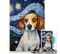 Puzzle da 1000 pezzi Cane Beagle Notte Stellata Taglio Liscio Gioco Cognitivo Regalo Rilassante Gioco di Compleanno (50x75cm)