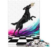 Puzzle da 1000 pezzi Cane che cattura un pianeta per adulti e ragazzi. Puzzle in legno sostenibile per adulti, 1000 pezzi (75 x 50 cm).