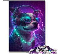 Puzzle da 1000 pezzi "Cane che suona musica" per adulti, dimensioni 50x75cm, perfetto per adolescenti e collezionisti, ideale come decorazione per la casa e regalo da viaggio.
