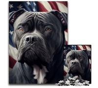 Puzzle da 1000 pezzi Cane Corso America USA Puzzle in legno per adulti Regalo perfetto per familiari e amici, adatto per età 14+ 50x75cm / 19,68x29,52 pollici
