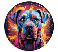 Puzzle da 1000 pezzi Cane Corso creativo puzzle rotondo per adulti e bambini dai 12 anni in su, puzzle in cartone, decorazione da parete, dimensioni: 67,5 x 67,5 cm