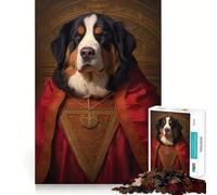 Puzzle da 1000 pezzi Cane da montagna bernese,Papa,bordo netto,decorazione,gioco di addestramento mentale,divertimento facile,regalo di compleanno (38x52cm)
