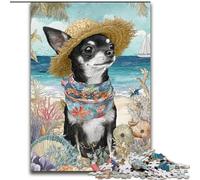 Puzzle da 1000 pezzi "Cane in vacanza" per adolescenti, ammazza il tempo durante le vacanze a casa Ogni pezzo è unico Gioco divertente e stimolante per tutta la famiglia, 26x38cm