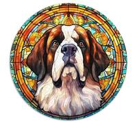 Puzzle da 1000 pezzi "Cane in vetro colorato", puzzle impossibile per adulti, attività educativa per migliorare le abilità cognitive (67,5x67,5 cm)
