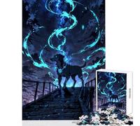 Puzzle da 1000 pezzi - Cane spirito mistico su ponte con fulmine giocattolo educativo regalo di compleanno gioco pratico con poster abbinato e foglio di quiz dimensioni 38x26cm