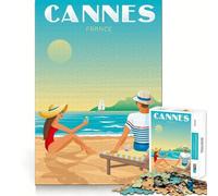 Puzzle da 1000 pezzi Cannes Francia Stampa artistica Incastro perfetto Arte Stimolante per la mente Gioco per il riposo Decorazione murale natalizia (38x52cm)